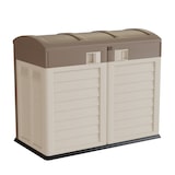 thumbnail of Rangement Poubelle 1500L - Cache Poubelle de Tri Polypropylène Ecru Taupe - Coffre de jardin Verrouillable par Cadenas