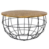 thumbnail of Couchtisch XXL rund  ø 75 cm Gestell Metall Holzplatte massiv Wohnzimmer-Tisch : tabacco
