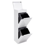 thumbnail of ARREGUI Top CR221-B Cubo de basura y reciclaje de acero de 2 cubos con bandeja superior multiusos, mueble de reciclaje, 2 x 17 L (34 L), blanco