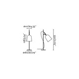 thumbnail of studio, tischlampe aus schwarzem metall mit weißem lampenschirm, faro barcelona