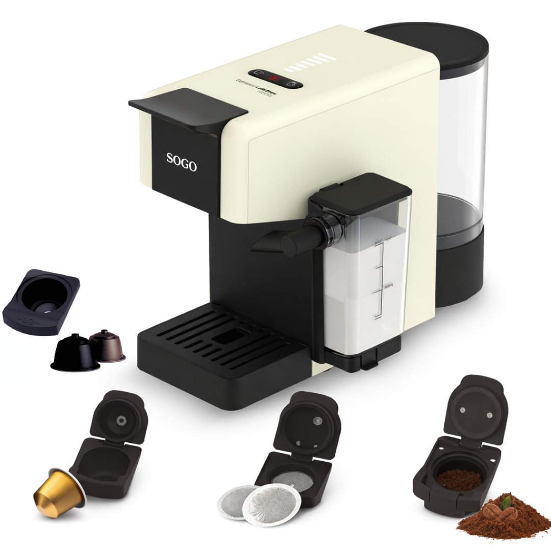 Macchina Caffè Multicapsula 4 in 1 con Montalatte – 20 Bar – Compatibile Nespresso Dolce