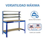 thumbnail of SimonRack Werkbank für Werkstatt, 1510x760 mm, 3 Ablagen, Tragfähigkeit 600 kg, Verzinkt - BT-1