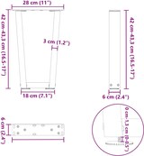 thumbnail of Helloshop26 - Set aus 2 verstellbaren V-förmigen Couchtischbeinen 28 x 42-43,3 cm schwarzer Stahl 02_0056908
