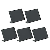 thumbnail of Securit® 5er-Set Tischtafeln A8 - Schwarz - L-Form - Vorderseite matt, Rückseite glänzend