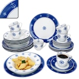 thumbnail of Ahoi 30tlg Kombiservice Porzellan 6 Personen Tassen Untertassen Teller maritim