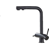 thumbnail of KLARWERK® Felix | Grifo extensible de 3 vías en acero inoxidable negro | Grifo de cocina filtro de agua potable | Caño en L, 3 conexiones para ósmosis