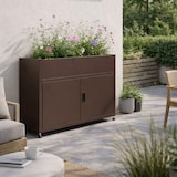 thumbnail of Armoire de rangement extérieur avec jardinière – Acier galvanisé marron