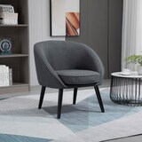 thumbnail of Loungesessel Polstersessel Akzentstuhl 65x71x75 cm Grau mit tiefem Sitz, abnehmbarem waschbarem Sitzkissen, Massivholzfüßen