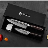 thumbnail of Wakoli EDIB Essentials 2er Set Damastmesser - 13 cm und 20 cm Profi Chefmesser Küchenmesser - 67 Lagen Damaststahl - Pakkaholzgriff - Inklusive Gesche