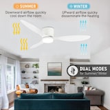 thumbnail of Plafondventilator met verlichting, stille DC-motor, afstandsbediening, wit, Ø 107 cm, instelbare en dimbare lichtkleur