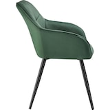thumbnail of tectake Chaise rembourrée en velours matelassé avec dossier continu vert foncé - 405723