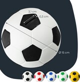 thumbnail of HMF Spardose mit Schloss, Fußball in Lederoptik 15 cm Durchmesser, Schwarz/Weiß