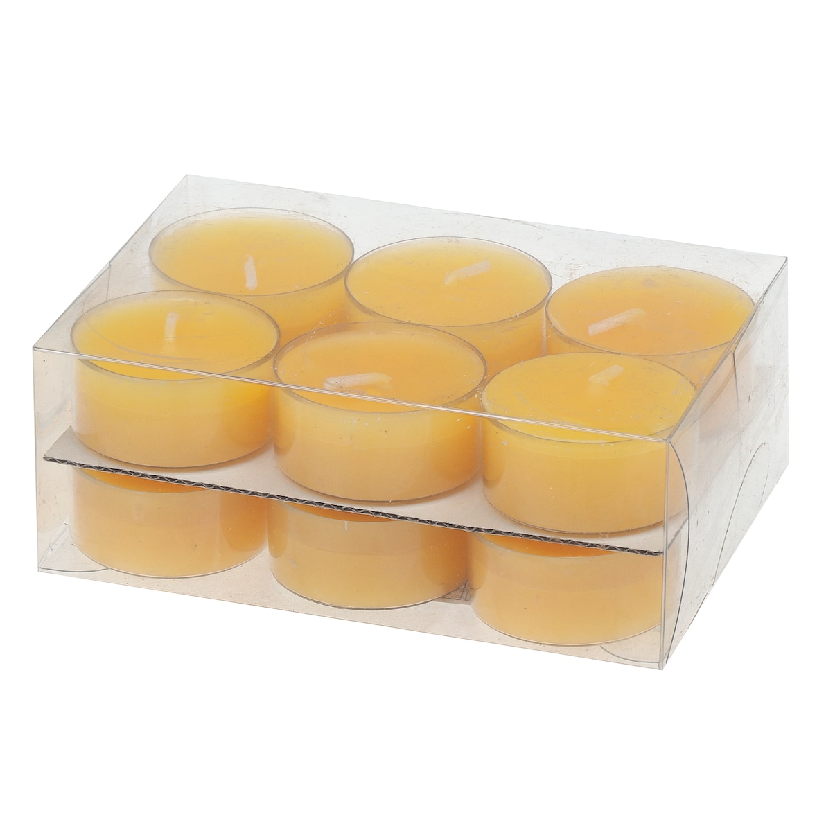 Teelichter in Kunststoffhülle Gelb 18/38mm, 12er-Pack