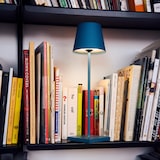 thumbnail of Lampada a led da tavolo Poldina Pro Blu Avio ricaricabile e dimmerabile con batteria fino a 12 ore. Da uso esterno IP65