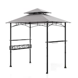 thumbnail of COSTWAY Grillpavillon mit Doppeldach, Seitenablagen, Metallkorb, Haken und Flaschenöffner, wetterfest