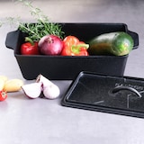 thumbnail of SANTOS BBQ Kastenform K4 mit Deckel, aus Gusseisen, 34 x 13 x 13,5 cm