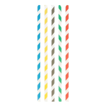 Canudos rectos riscados Ø0,60X20 Cm Papel sortido (3000 unidades)