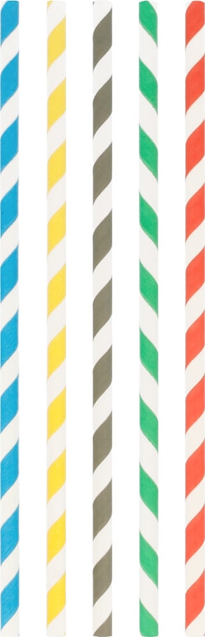 Canudos rectos riscados Ø0,60X20 Cm Papel sortido (3000 unidades)
