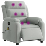 thumbnail of vidaXL Massagesessel Elektrisch Hellgrau Samt