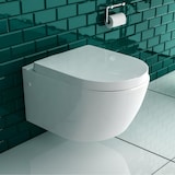 thumbnail of Keramik Hänge WC mit Taharet Bidet Weiß Toilette mit WC-Sitz Soft-Close Dusch-WC