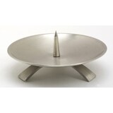 thumbnail of Kerzenleuchter Dreifuß Silber gebürstet großem Dorn Ø 13 cm, für Taufkerzen, Kommunionkerzen