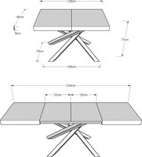 thumbnail of Ausziehbarer Tisch 90x130/234 cm Volantis Weiß Esche Gestell 4/A