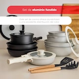 thumbnail of BERGNER Click&Cook - Batería de Cocina 10 Piezas Color Negro con Mango Extraíble: 3 Sartenes, 2 Cazos, Tapas y Utensilios en Aluminio Fundido