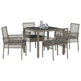 thumbnail of vidaXL Garten Essgruppe 5 pcs Grau Poly Rattan