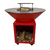 thumbnail of braciere classico in acciaio 83 rosso con doppia vasca