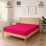 thumbnail of EXKLUSIV HEIMTEXTIL Marke Jersey Spannbettlaken 200 x 220 cm Pink 100% Baumwolle Öko - Tex Zertifiziert Bed-Sheet Bettlaken Spannbetttuch Topper Leine