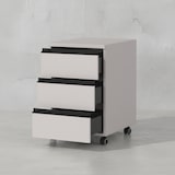 thumbnail of Büromöbel Set 2-teilig | Schreibtisch 180x80cm & Rollcontainer Greige/Schwarz | Einstellbar 68-91 cm & Soft-Close | Made in Germany Kadima Design