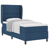 thumbnail of vidaXL Boxspringbett mit Matratze mit Kopfteil Blau 80 x 200 cm Stoff
