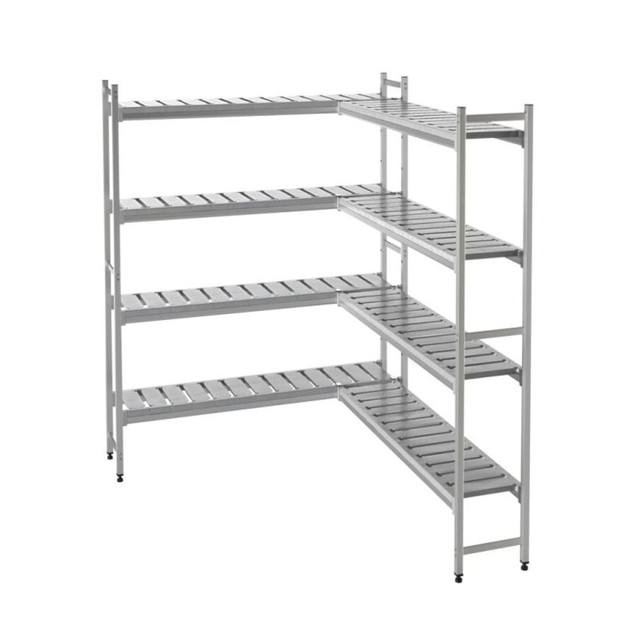KBS stellingkast L-vormig 1680x400x1600 mm geanodiseerd aluminium PVC tot 75 kg