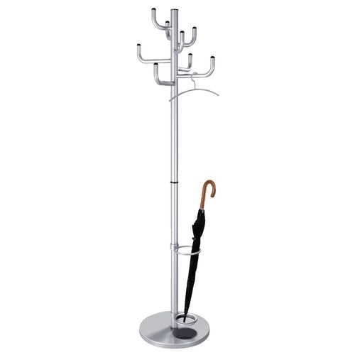 Kerkmann Garderobenständer, 8 Haken, Aluminium Silber