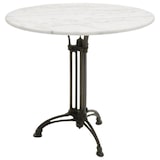 thumbnail of Terrastafel rond met wit marmeren blad, 80 cm, hoogte 73 cm