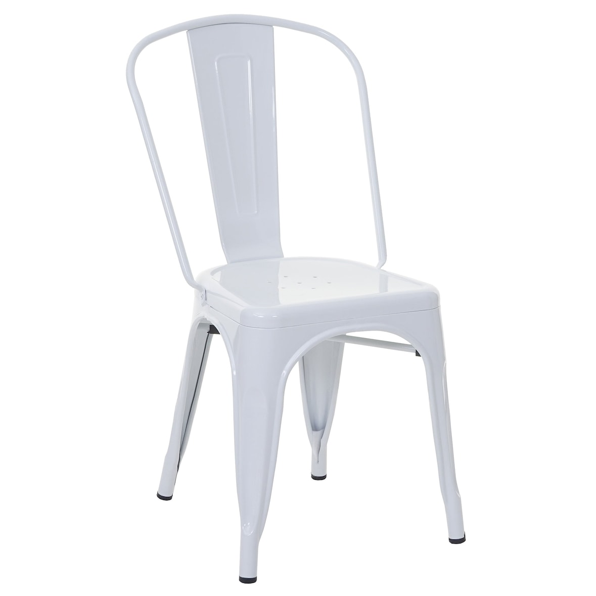 Décoshop26 - Chaise de salle à manger style industriel factory métal blanc 04_0002026