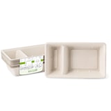 thumbnail of greenbox - Pommesschale aus Zuckerrohr,  2 Kammern, 12 x 20 x 3,5 cm, 50 St.