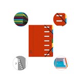 thumbnail of Exacompta 55075E 8x Ordnungsmappe HARMONIKA mit ausgestanzten Fenstern und Gummizug, aus Colorspan-Karton, 7 Fächer, für DIN A4 - Rot