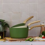 thumbnail of Menastyl - Casserole 16cm colorama olive - en aluminium - revêtement antiadhésif en céramique