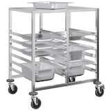 thumbnail of vidaXL Dienbladenwagen met 12 GN-bakken 75x55x87 cm roestvrij staal