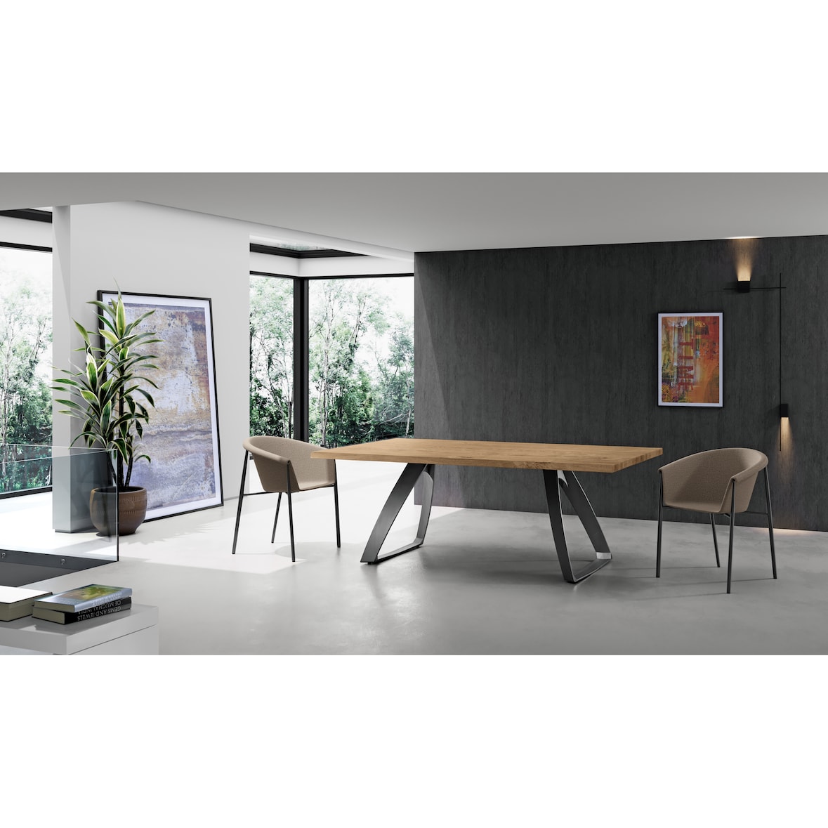 Bridge - Ausziehbarer Tisch (160/240 x 90 cm) aus schwarzem Eichenfurnier