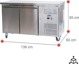 thumbnail of Romux® Tiefkühltisch mit 2 Türen 136x60 cm mit Luftkühlung | Theken Gefriertische aus Edelstahl mit Kapazität 228 L und Leistung 750 W