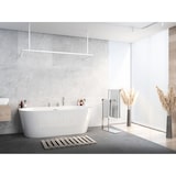 thumbnail of Alu Duschvorhangstange Weiss 70x165x70 cm barrierefrei passend für Badewanne, U-Form, inkl. Deckenhalterungen, inkl. Ringe