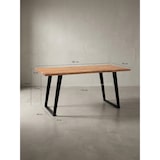 thumbnail of Holztisch Industrial Design | 180x90 cm Massiv-Akazie mit U-Metallgestell | Natur-Schwarz | für 8 Personen | Atoll Kollektion | Kadima Design