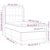 thumbnail of vidaXL Boxspringbett mit Matratze & LED Hellgrau 90x190 cm Stoff