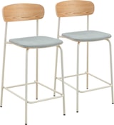 thumbnail of Set mit 2 hohen Stühlen aus hellblauem Holz