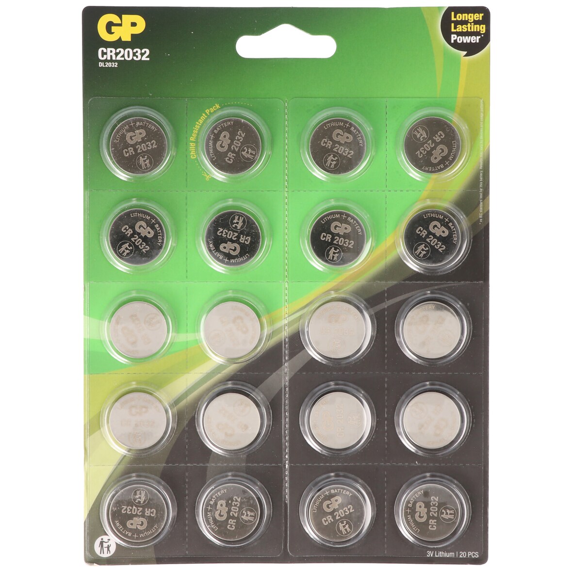 CR2032 GP Lithium Knopfzelle 3V 20 Stück
