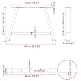 thumbnail of vidaXL Couchtischbeine A-Form 2 Stk. Schwarz 60x(42-43) cm Stahl