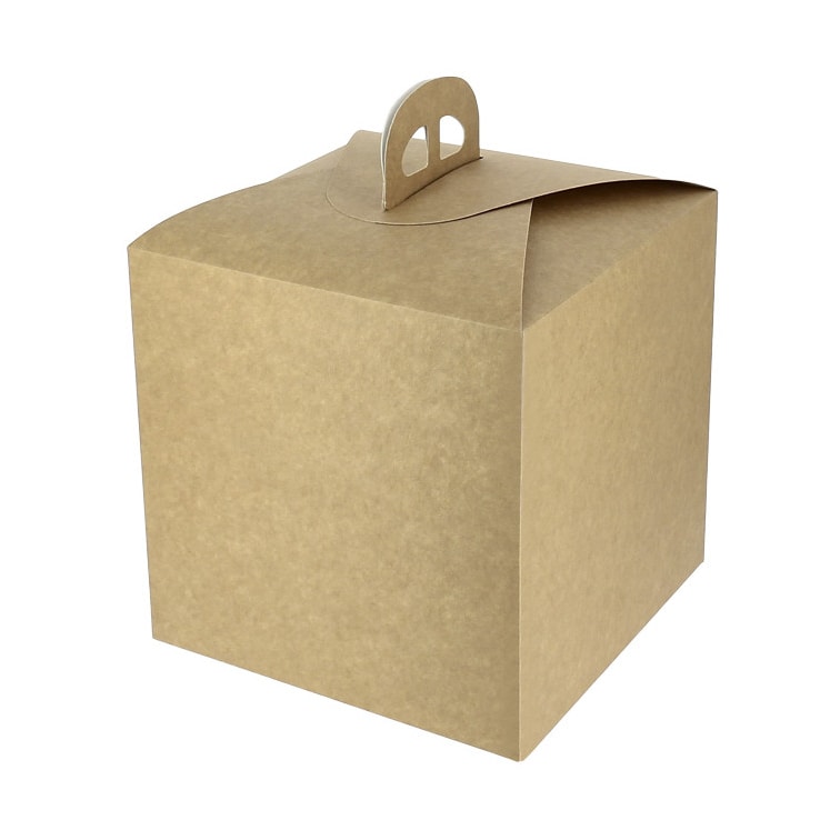 MONOUSO - Scatola di cartone Kraft per Panettone 500g 18,5x18,5x18,5cm (25 Pezzi)