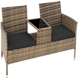 thumbnail of tectake panca da giardino in polyrattan con tavolino - naturale/grigio scuro - 404560
